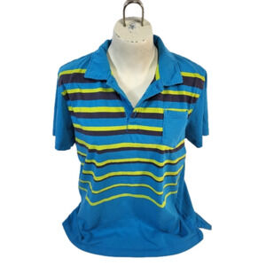 Puma Collared Short Sleeve Blue & Green Polo